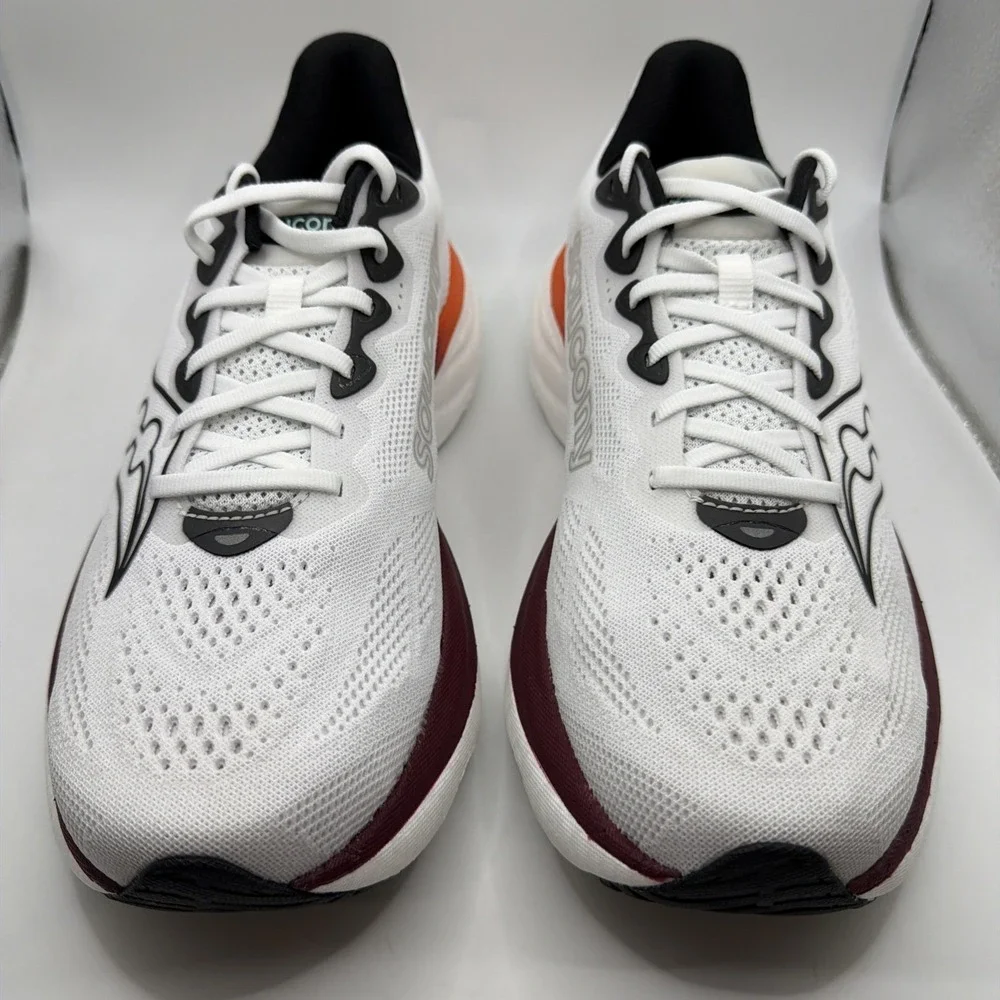 Saucony Mens Ride 19 Sneakers Runners Running Shoes in White/Crimson Size 10.5